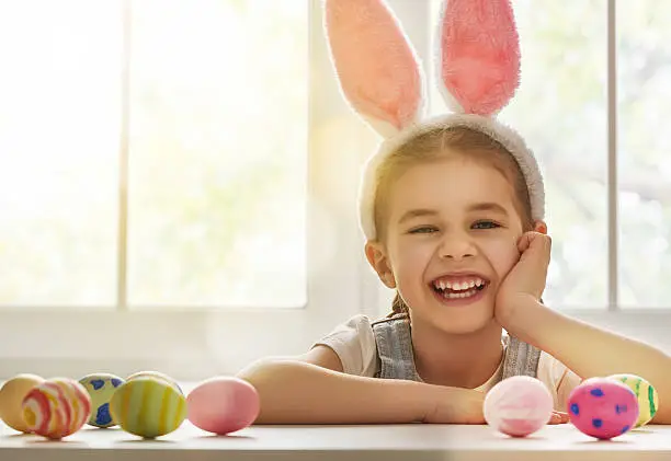 Photo of girl wearing bunny ears