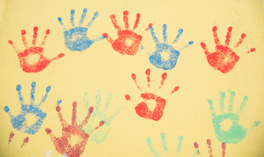 Hand Thing Repeat Pattern Seamless Repeating Pattern Of Handprints Stock Photo - Download Image ...