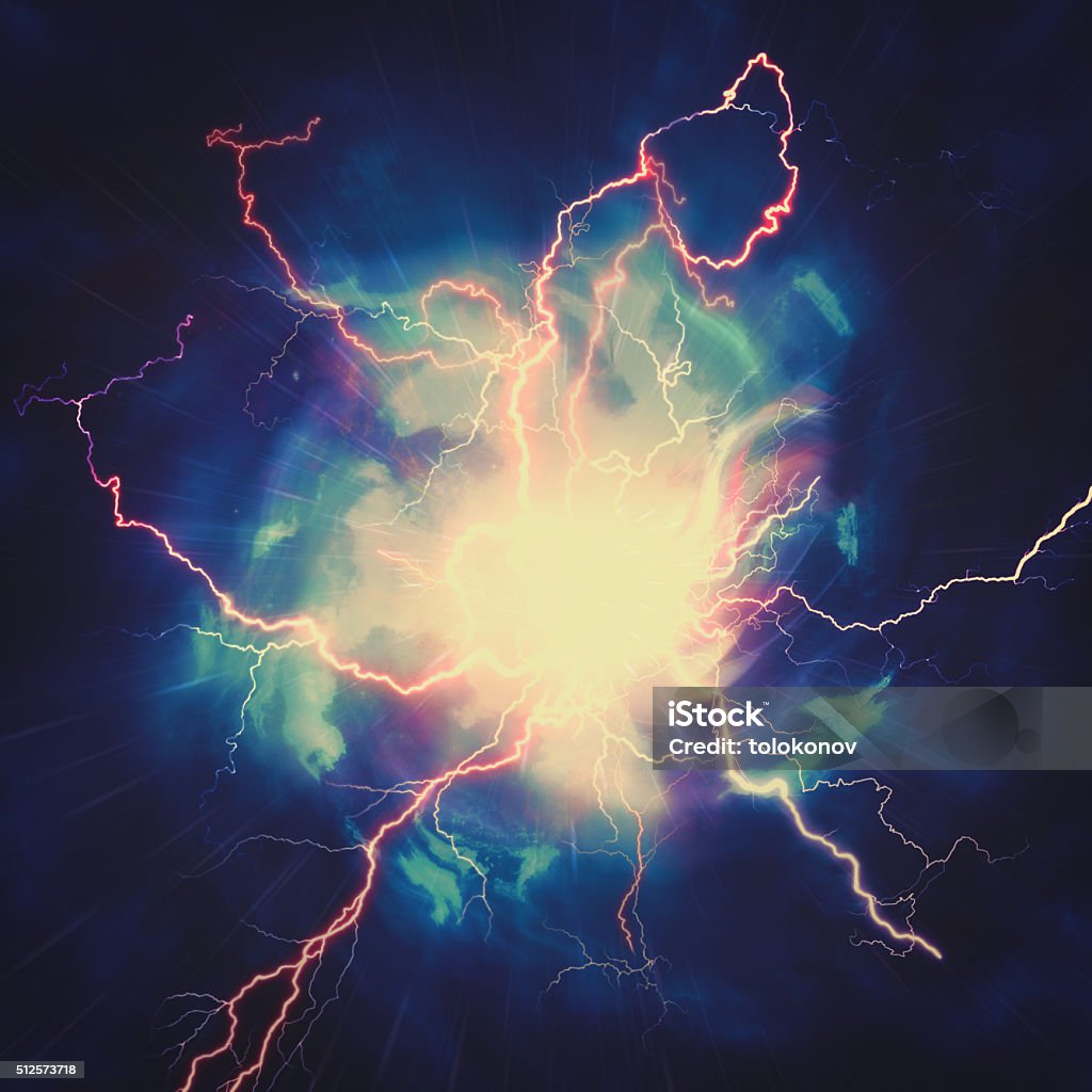 High voltage strike, abstrakte Technologie und Wissenschaft Hintergründe - Lizenzfrei Bildeffekt Stock-Foto