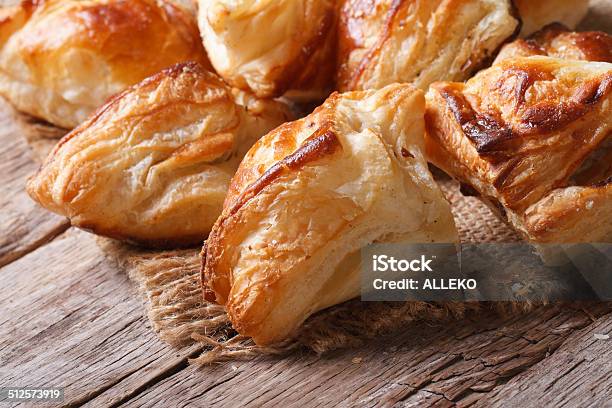 Pies Of Puff Pastry Close Up Horizontal Stock Photo - Download Image Now - Appetizer, Backgrounds, Baked Pastry Item