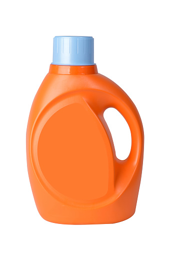 Laundry Detergent Bottle shot on a white background with clipping path