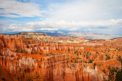 Bryce Canyon National Park. The park in located in Southern Utah and features colorful geological formations of fins, spires and pinnacles called hoodoos.