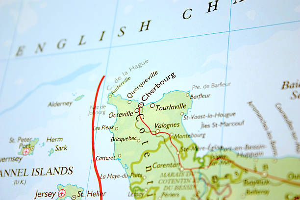 istock Map showing Cherbourg in France 512576263
