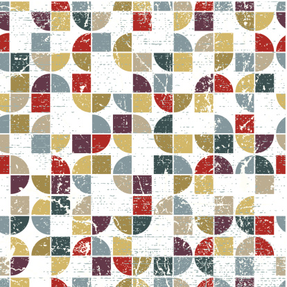 Vector geometric textile abstract seamless pattern, spotted tattered mosaic canvas.