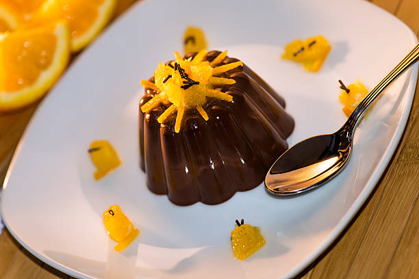 istock Delicious chocolate dessert with orange slices 512577615