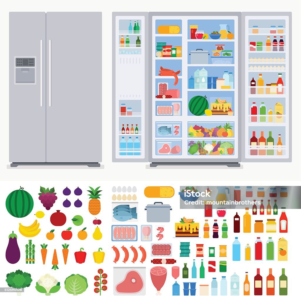 Аппликация холодильник с продуктами