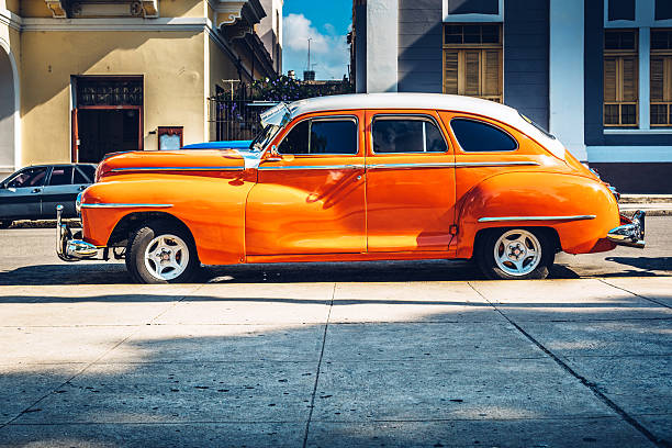 istock Old American car on Havana street 512595030