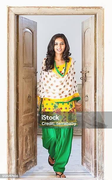 Indian Girl Opening The Door Stock Photo - Download Image Now - Culture of  India, Indian Ethnicity, India - iStock