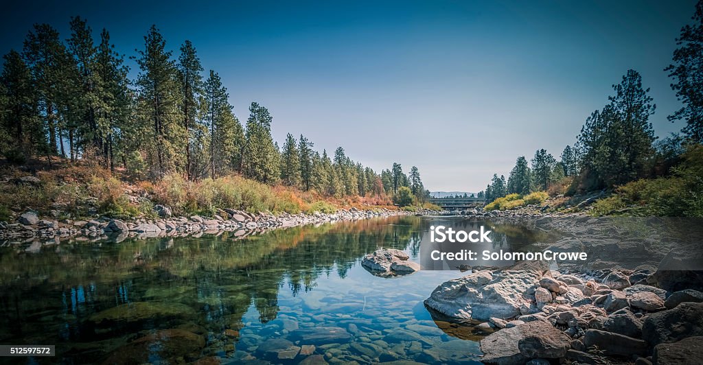 Centennial Trail den Spokane River - Lizenzfrei Bundesstaat Washington Stock-Foto