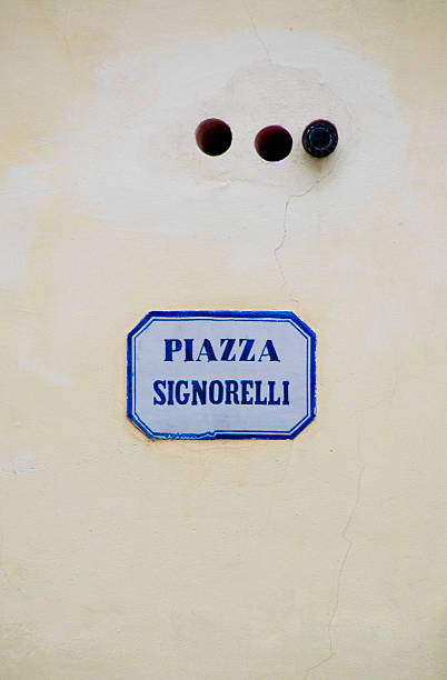 istock Piazza Signorelli Street Sign 512598064