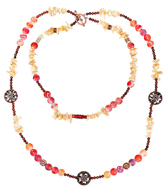 istock two strings of necklace from natural gemstones 512598450
