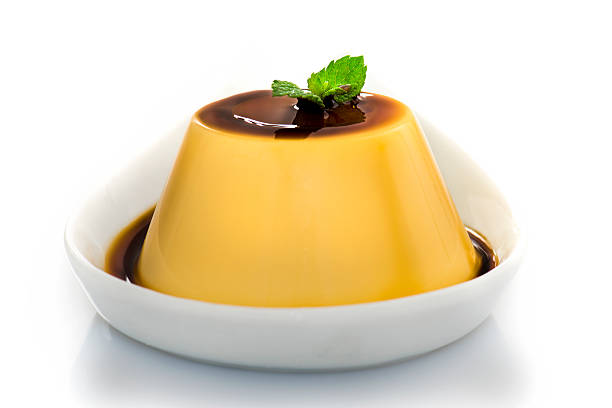 Crème Caramel, caramello crema pasticcera, crema pasticcera budino - foto stock