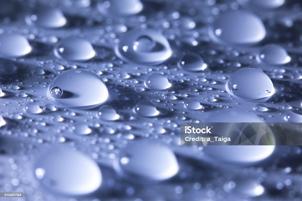Las gotas de agua azul Fondo abstracto, super macro - Foto de stock de Agua libre de derechos