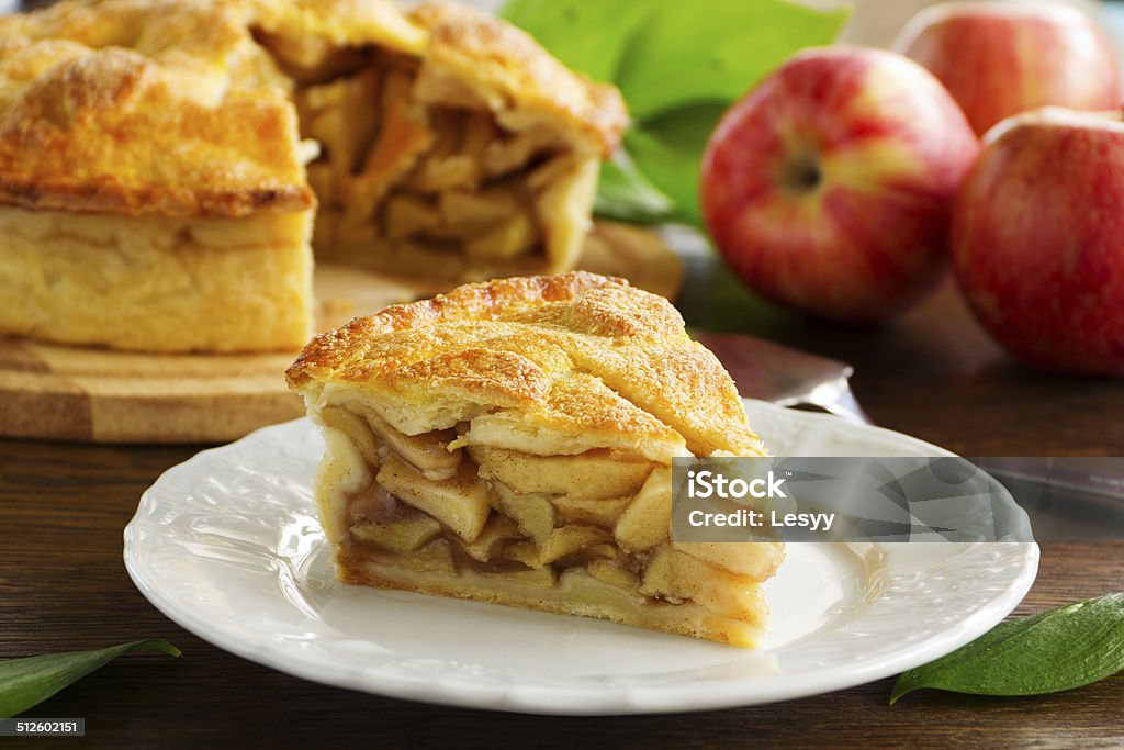 Classic American apple pie. Apple Pie Stock Photo