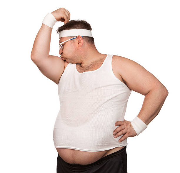 divertente atleta - bicep human arm macho flexing muscles foto e immagini stock
