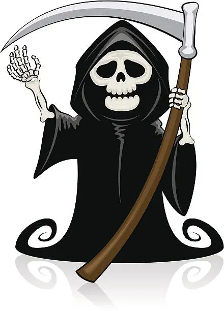Vector illustration of Death with scythe