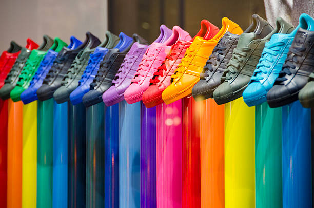 Leather Tennis Shoes of All Colors stock photo