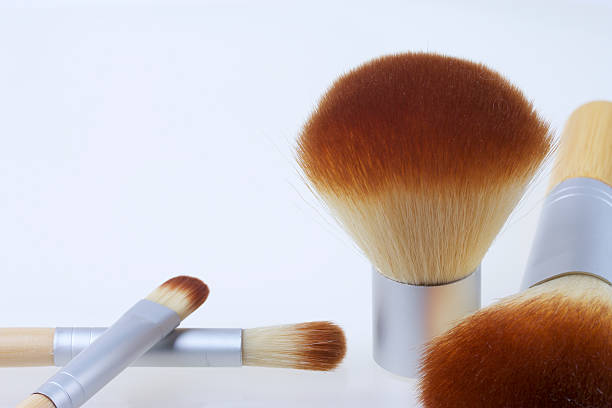 istock Set of bamboo brushes for applying makeup 512620400