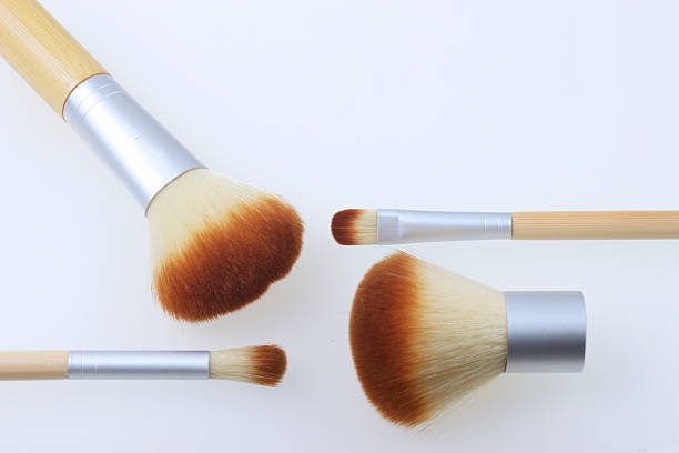 istock Set of bamboo brushes for applying makeup 512621640