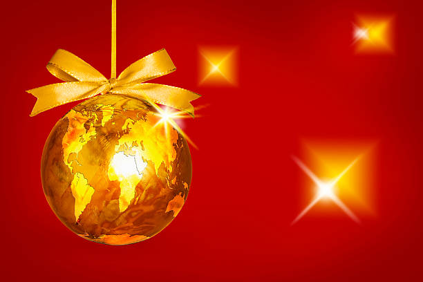 istock World map globe ornament ball. Christmas. Winter travel. 512622751