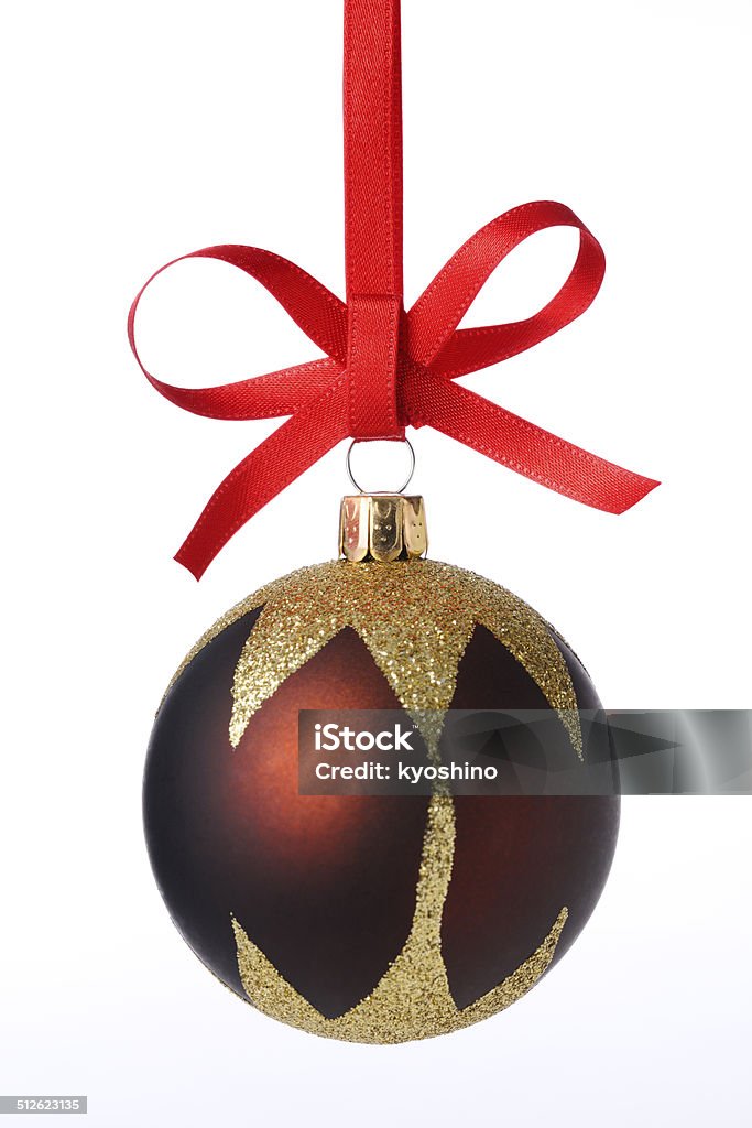 クリスマスボール、白の背景に赤のリボン - お祝いのロイヤリティフリーストックフォト