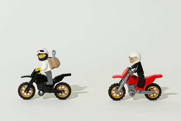 Yekaterinburg, Russian Federation - September-16, 2015: LEGO motorcycle from Technic set \