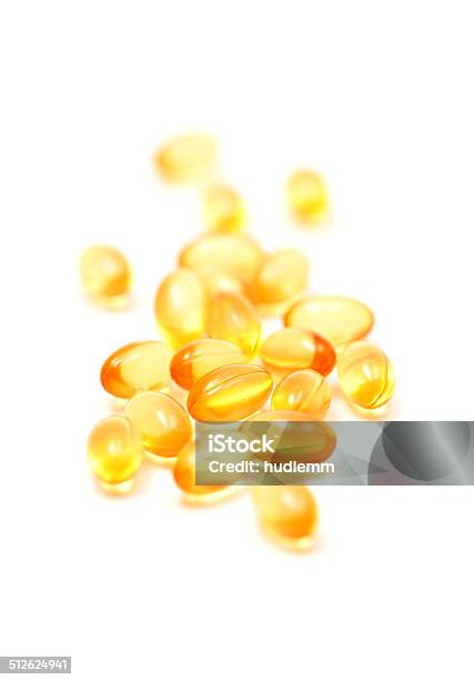 Fish Oil Capsules Isolated On White Stock Photo - Download Image Now