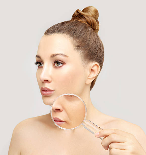 istock Concept of aging..Nasolabial fold 512627194