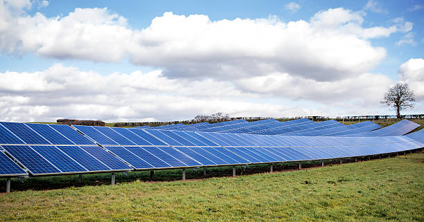 istock Solar Farm Park. Solar Panels Sunny Blue Sky, Sustainable Energy. 512631058