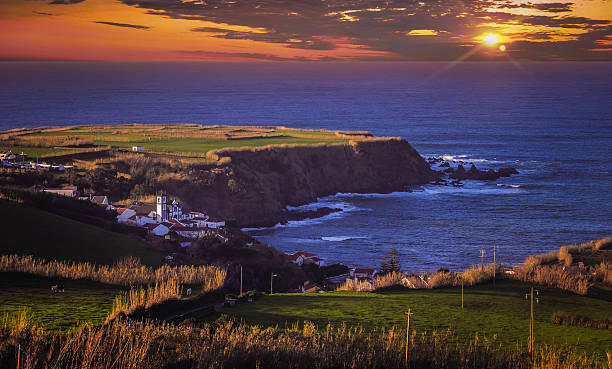 istock Sunset over Sao Miguel coastline 512631552