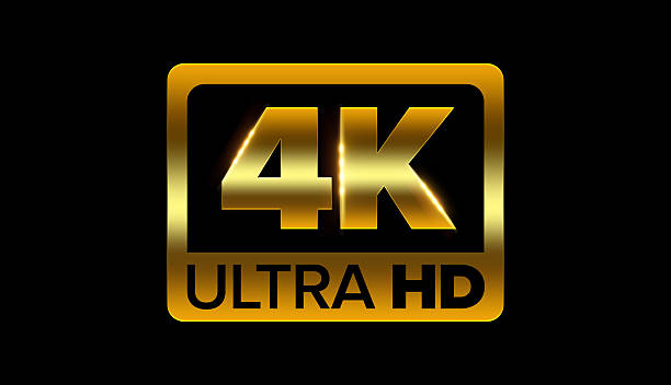 4 k ultra icona hd - risoluzione 4k foto e immagini stock