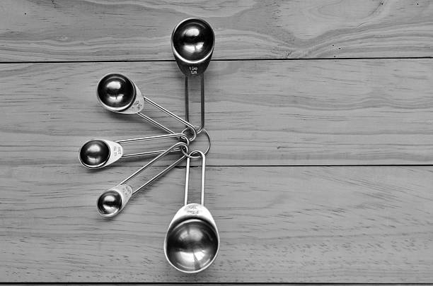 istock Flat lay of stainless steel measuring spoon set 512633576