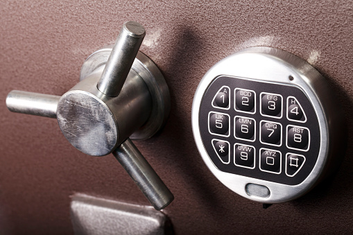 safe close-up, protection, security lock, banking and finance
