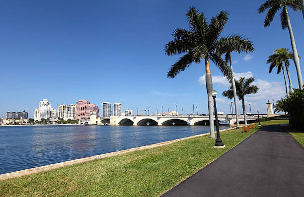 istock Palm trees along the West Palm Beach Florida skyline 512634382