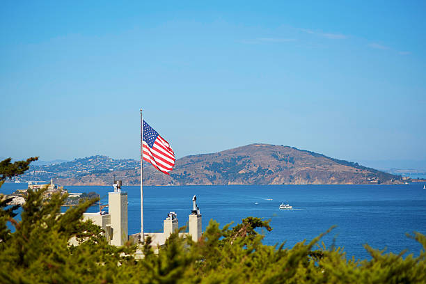 American flag in San Francisco, USA American flag in San Francisco, California, USA frisco texas stock pictures, royalty-free photos & images