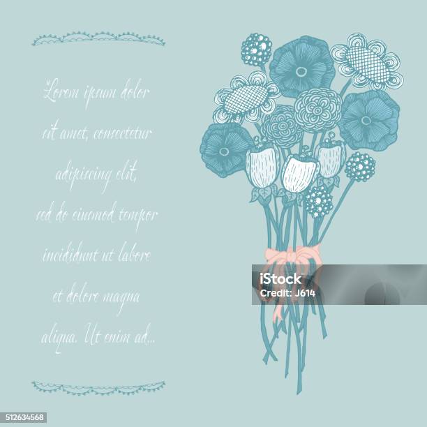Wildflower Bouquet Stock Illustration - Download Image Now - Bouquet, Flower, Line Art