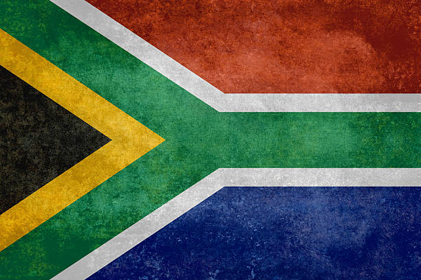 National flag of South Africa - Vintage version South African national flag with distressed grungy patina apartheid sign stock pictures, royalty-free photos & images