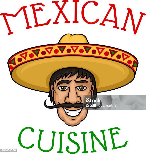 National Mexican Cuisine Chef In Sombrero Stock Illustration - Download Image Now - Adult, Baker - Occupation, Cartoon