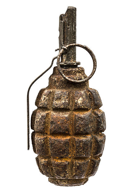 istock Old combat grenade isolated on a white background 512636972