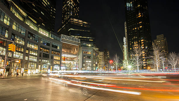 istock Columbus circle in New York City at night 512639096
