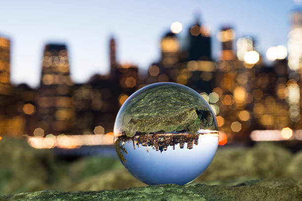 Crystal ball with reflection of Manhattan.