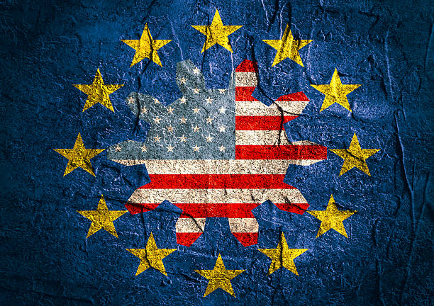 ttip -大西洋横断貿易投資パートナー - usa european union flag trading europe ストックフォトと画像
