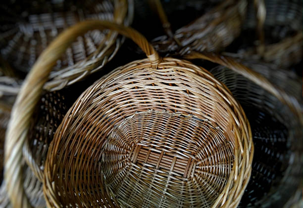 istock Handmade souvenir. Traditional ukrainian wicker baskets detailed 512641276