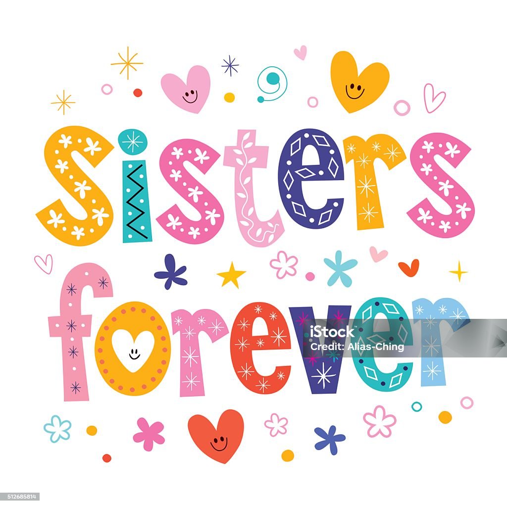Sisters Forever Stock Illustration - Download Image Now - Single ...