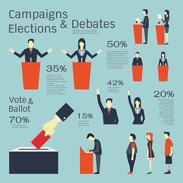 캠페인 및 선택 - politician women president public speaker stock illustrations