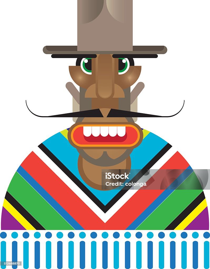 Mexican dressed in poncho Angry Mexican man dressed in poncho Adult stock vector