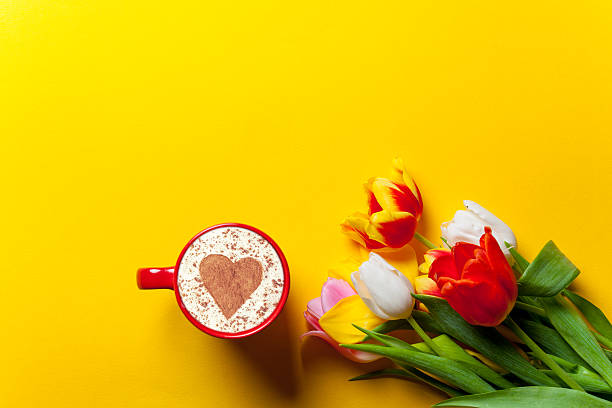 istock bouquet of tulips and cappuccino 512689932