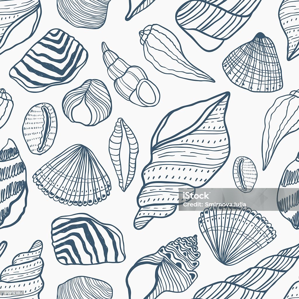 Sea Shells Linear Patterns Seashells Seamless Vector Pattern Beautiful Nature Textures And Lines ...