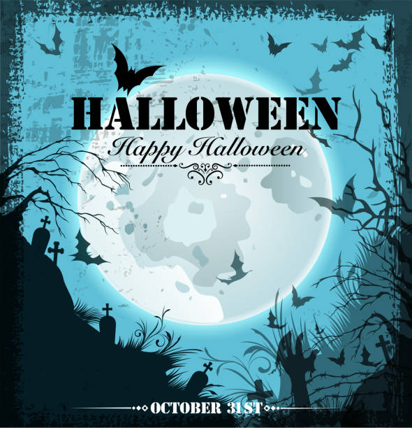 할로윈 이뤄보세요 - frame grunge halloween backgrounds stock illustrations