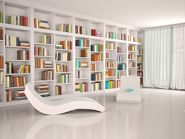 istock illustration of Modern minimalistic library 512693178